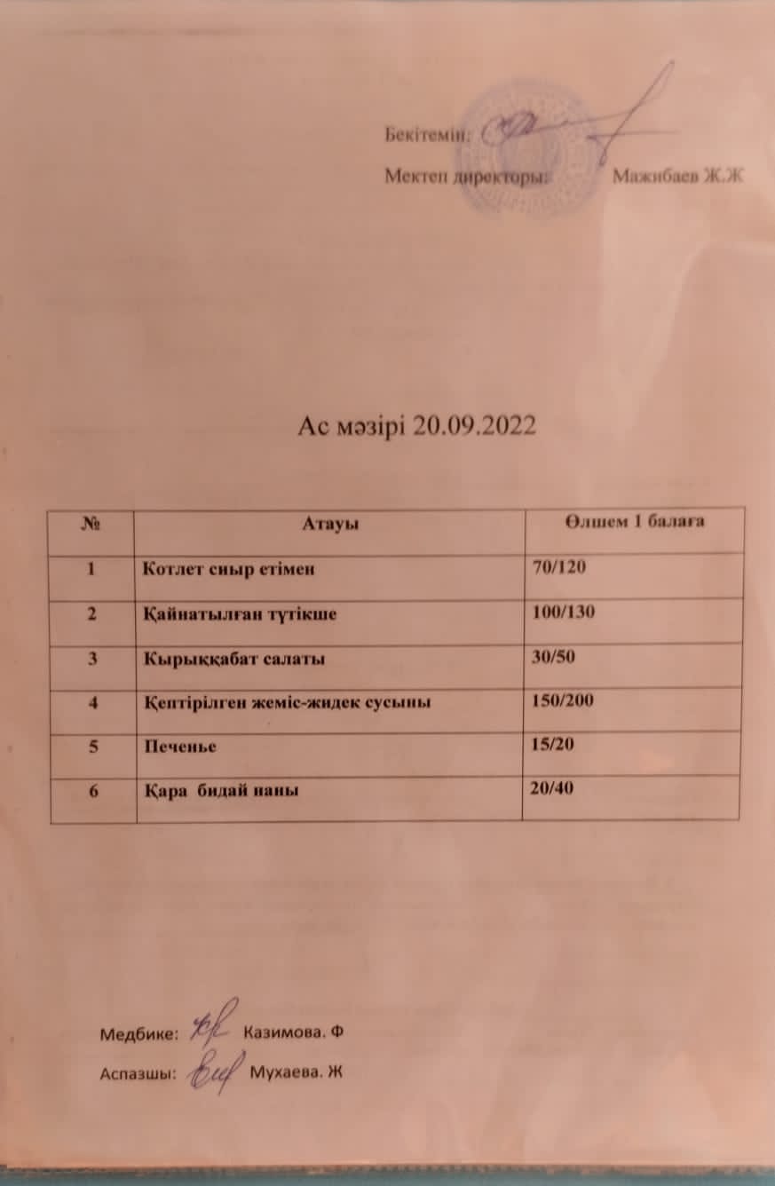 Ас мәзірі