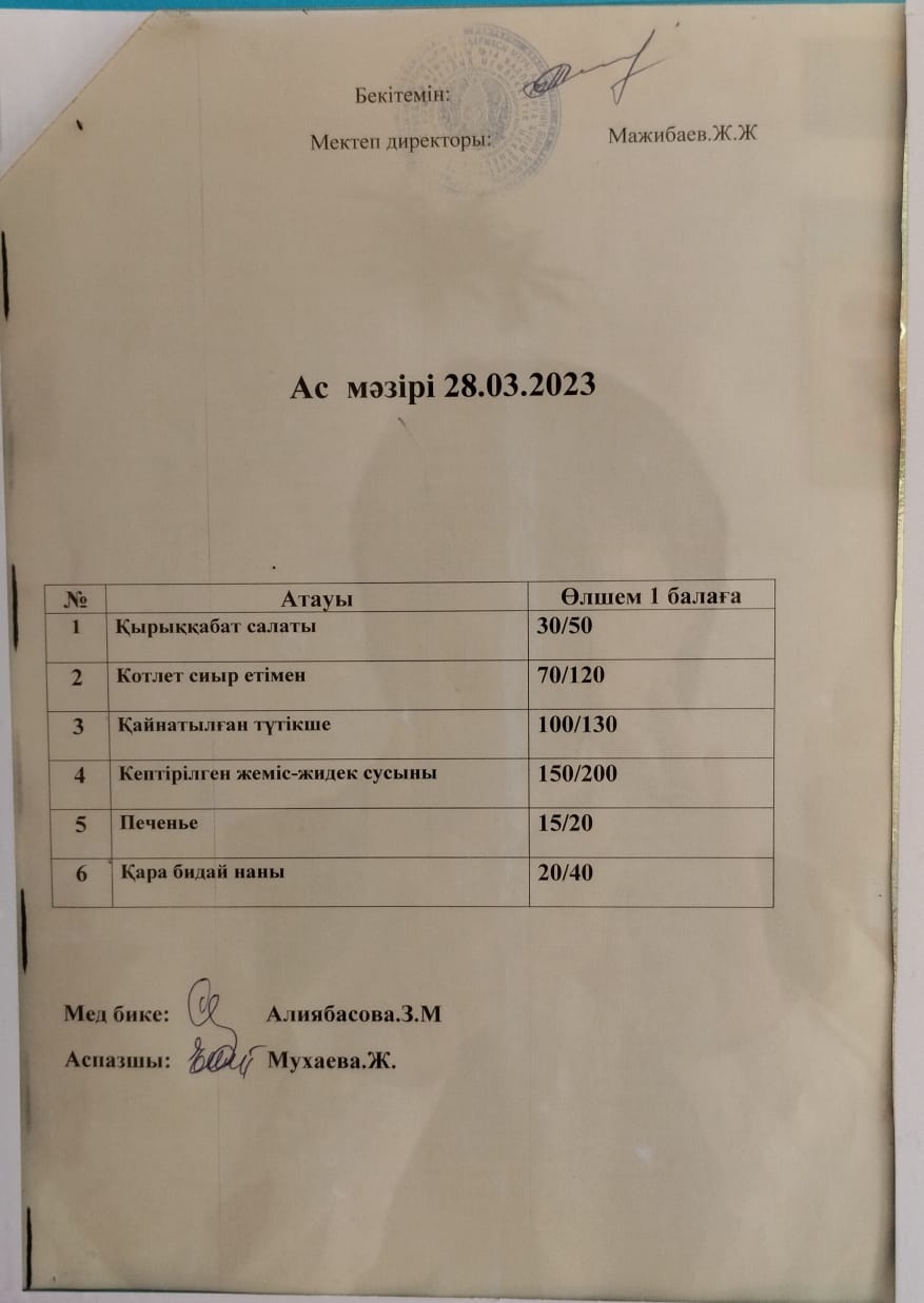 Ас мәзірі