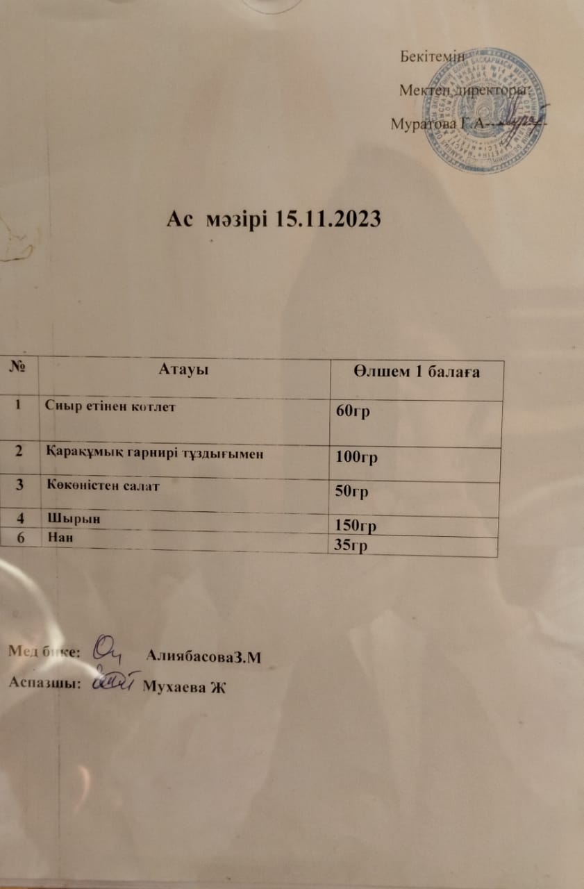 Ас мәзірі