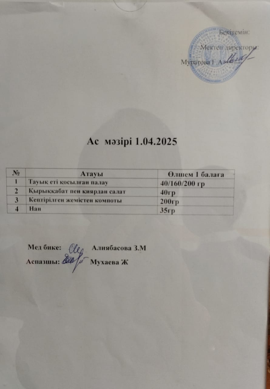 Ас мәзірі