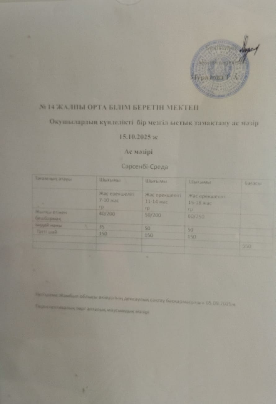 Ас мәзірі