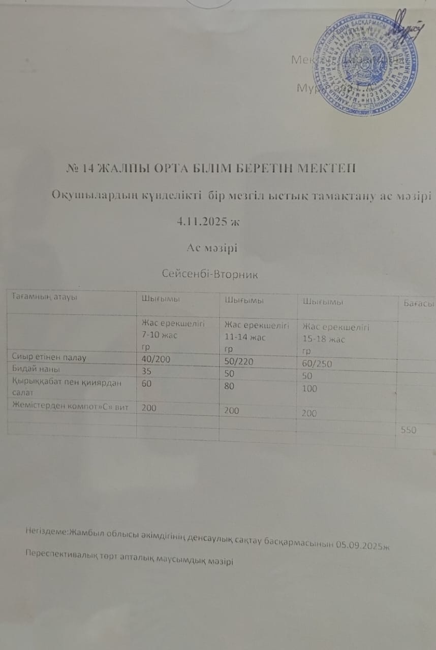 Ас мәзірі