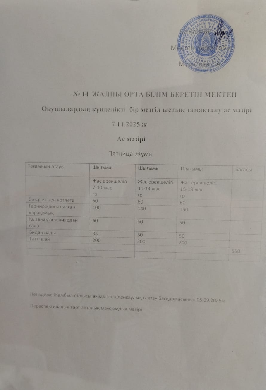 Ас мәзірі