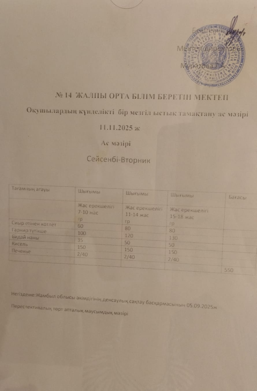 Ас мәзірі
