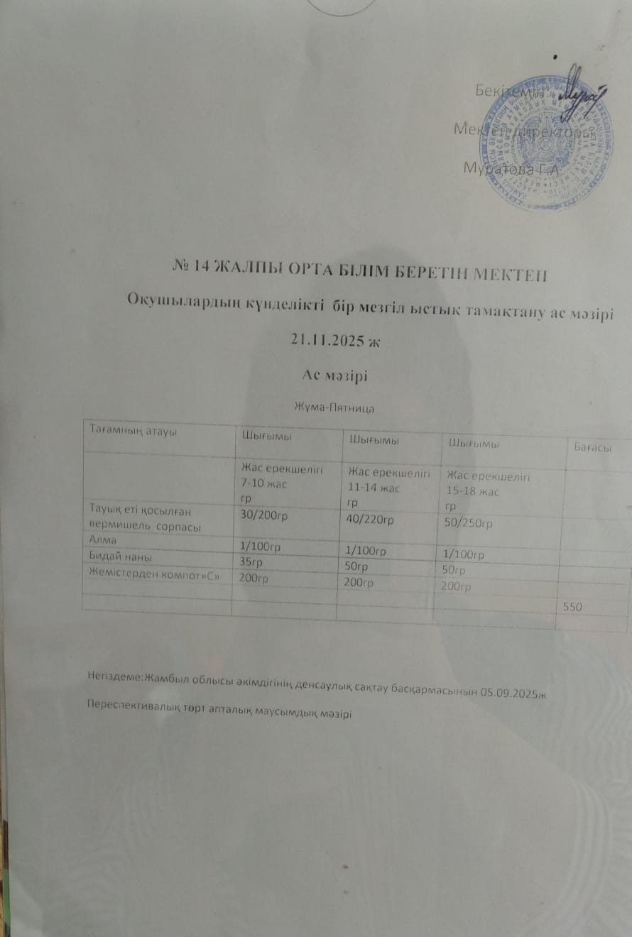 Ас мәзірі