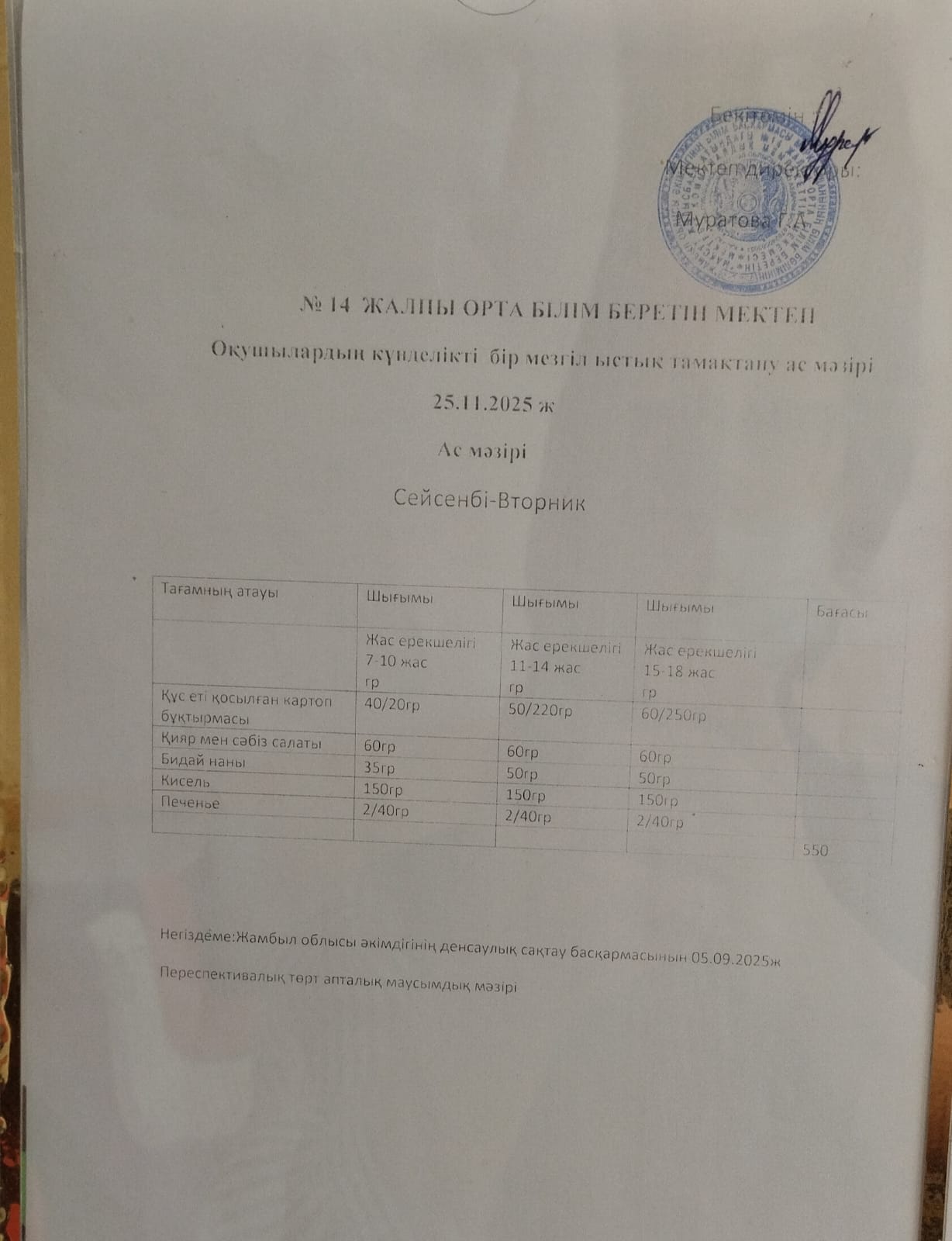 Ас мәзірі