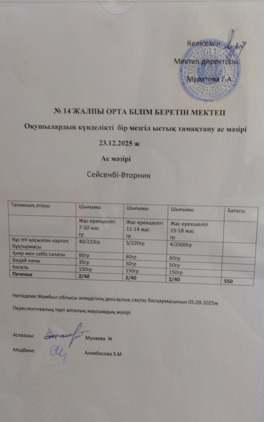 Ас мәзірі