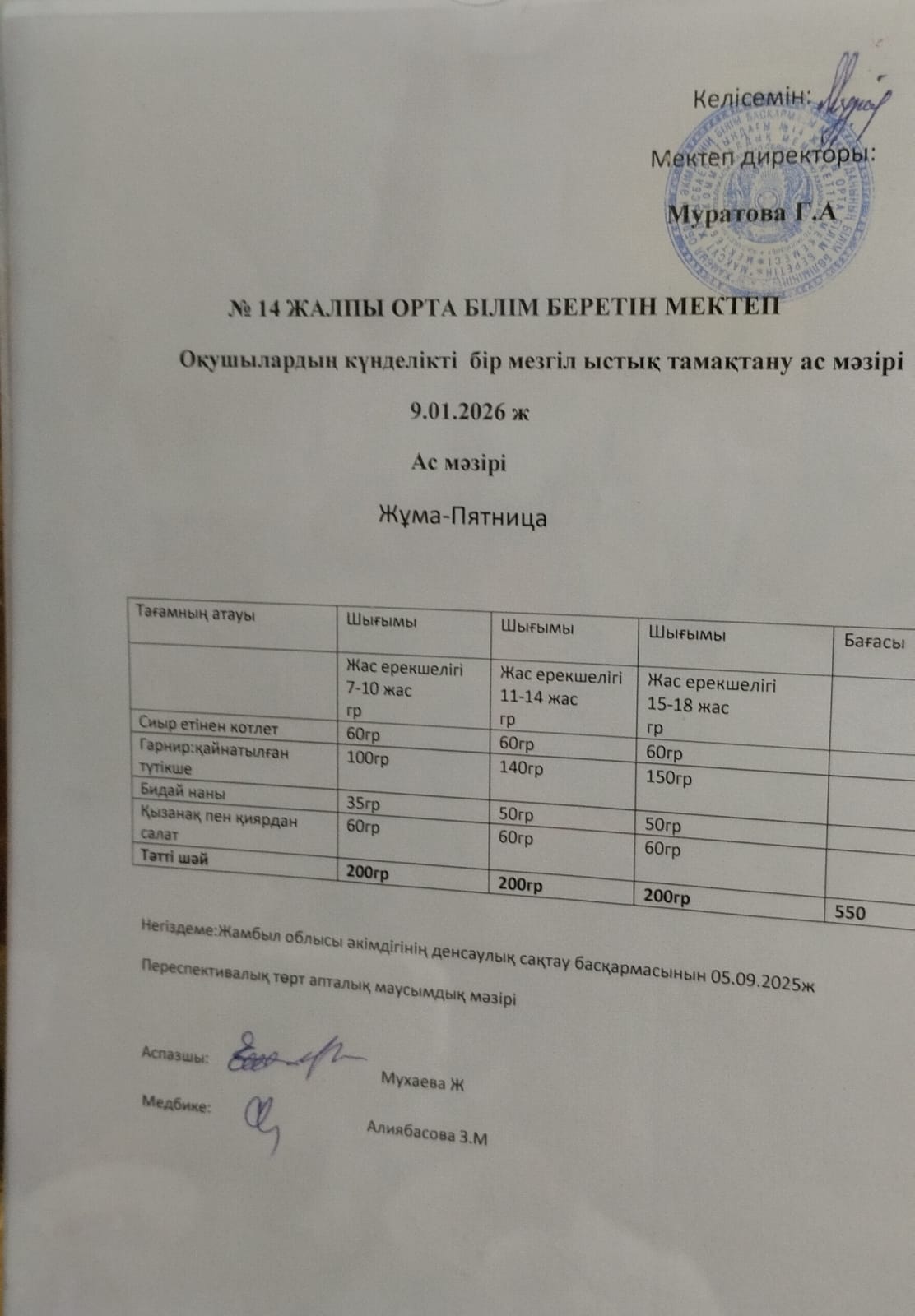 Ас мәзірі