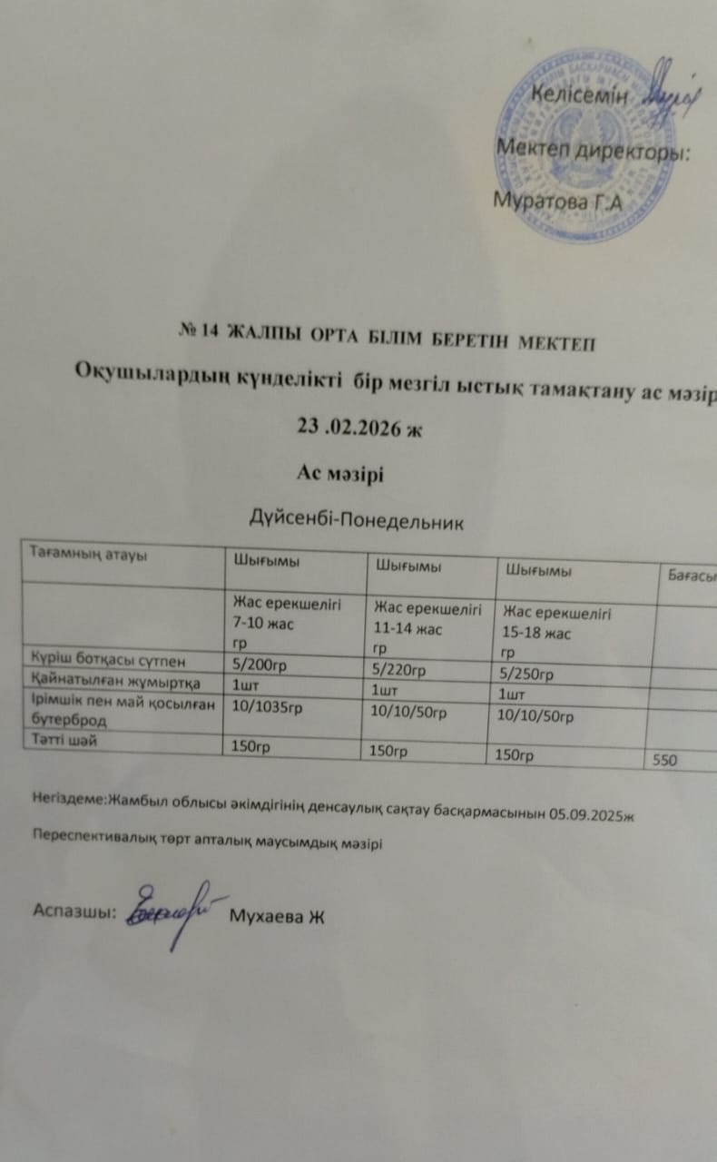 Ас мәзірі