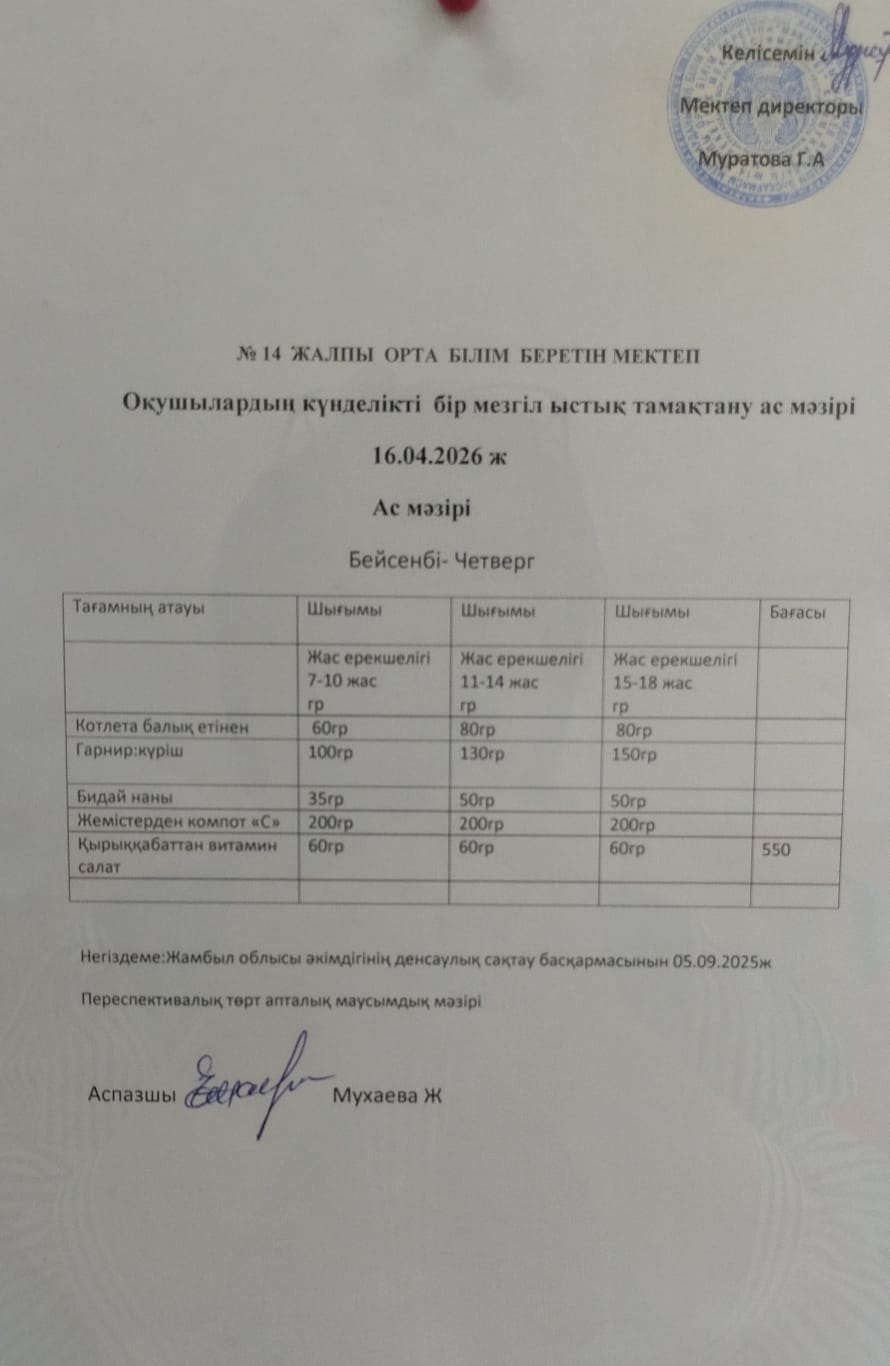 Ас мәзірі