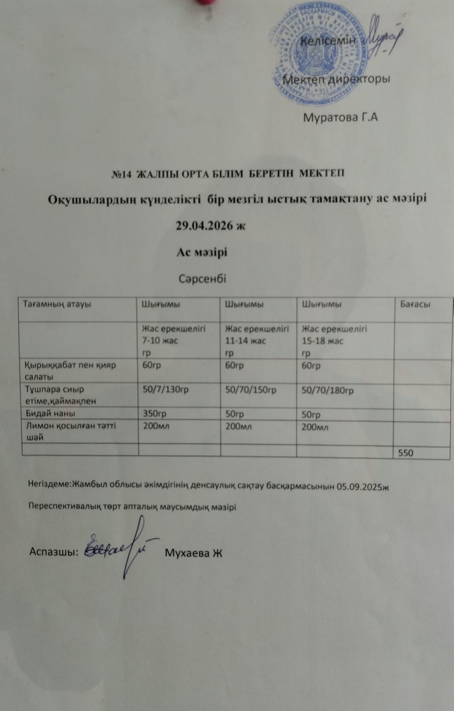 Ас мәзірі